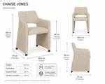 Chaise Jones avec accoudoirs et roulettes – Image 7