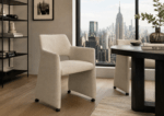 Chaise Jones avec accoudoirs et roulettes