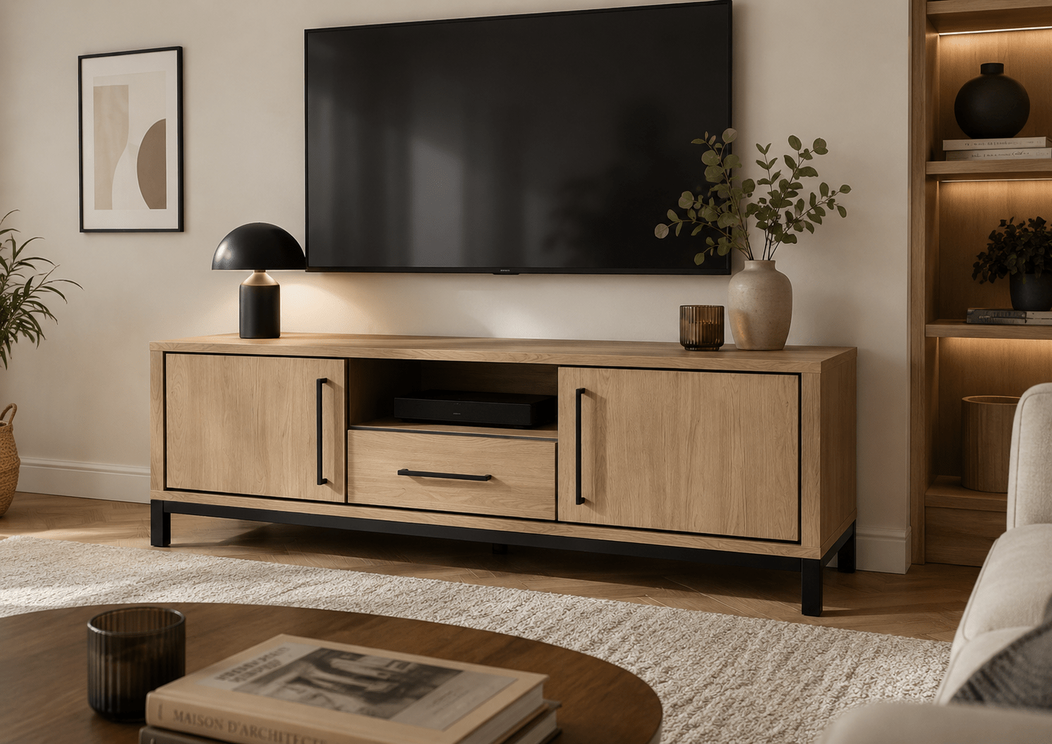 Meuble-TV-Kirkwall-bois-clair Meuble TV – Image 1