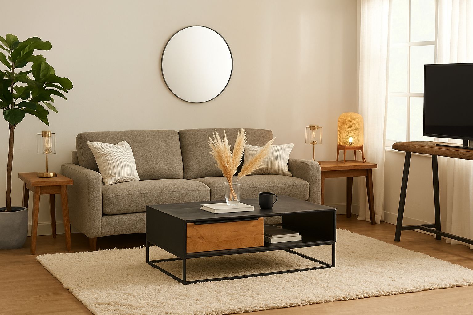 Table basse manguier noir Table basse industrielle Toulon – Image 4
