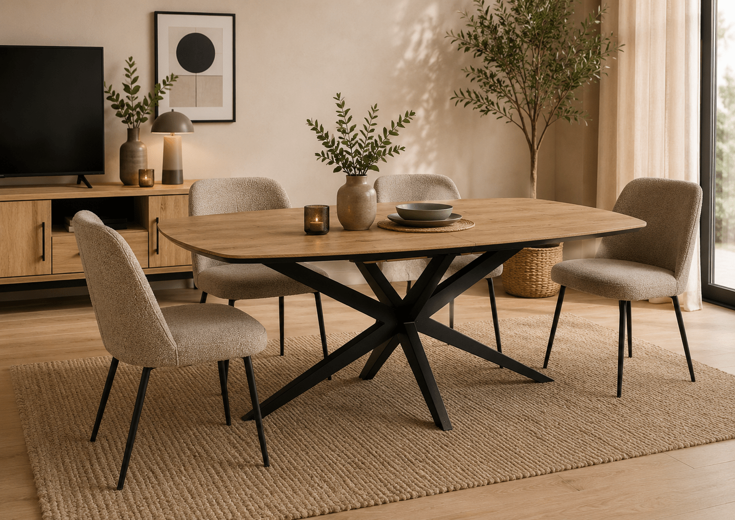 Table-oval-danois-allongeable Table Oval Danois allongeable – Image 1