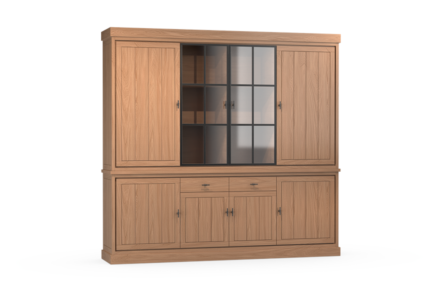 jura-eiken-buffet-kast-4-deurs-met-glasdeur-e02m Salle à manger Jura – Image 17