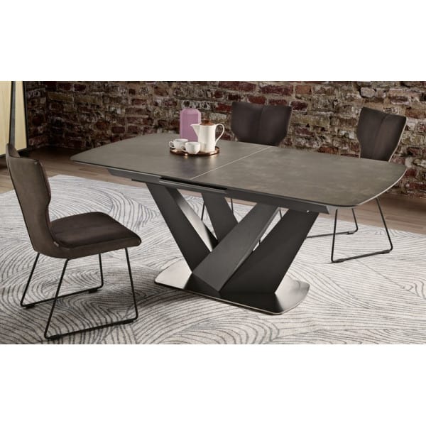 table-monza-pied-central Table céramique allongeable – Image 1