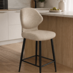 Chaise de bar design en microfibre