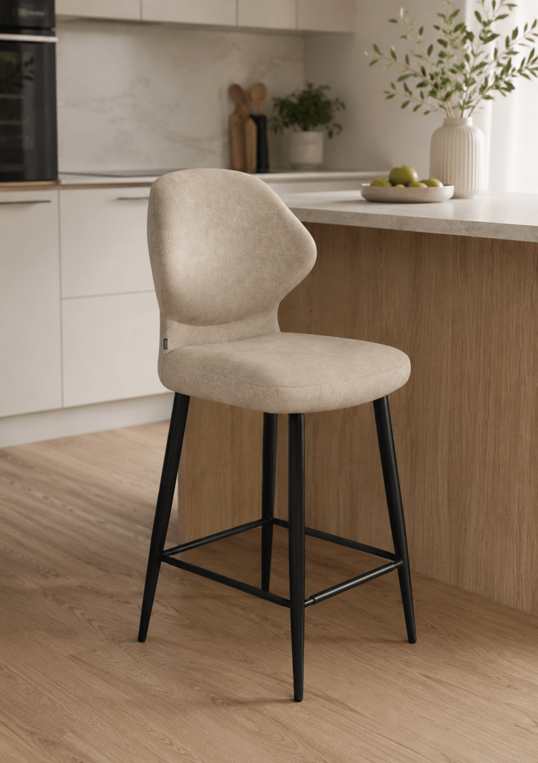 Chaise-Bar-Cuisine-Microfibre-Mxsofa Chaise de bar design en microfibre – Image 1